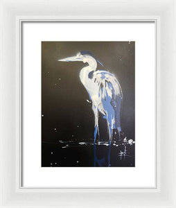 Midnight Blue Heron II - Framed Print