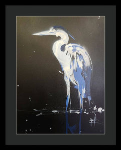 Midnight Blue Heron II - Framed Print