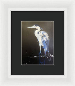 Midnight Blue Heron II - Framed Print