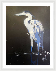 Midnight Blue Heron II - Framed Print