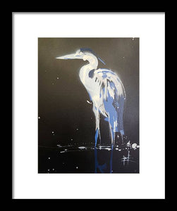 Midnight Blue Heron II - Framed Print