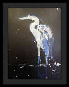 Midnight Blue Heron II - Framed Print