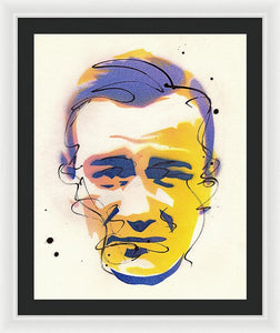 Portrait Of John Wayne - Framed Print