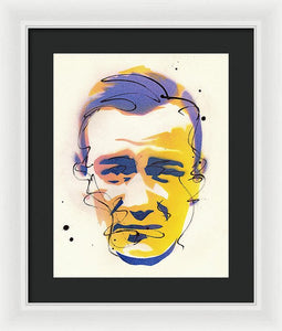 Portrait Of John Wayne - Framed Print