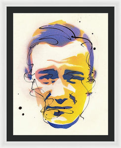 Portrait Of John Wayne - Framed Print