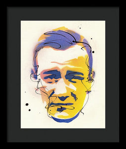 Portrait Of John Wayne - Framed Print
