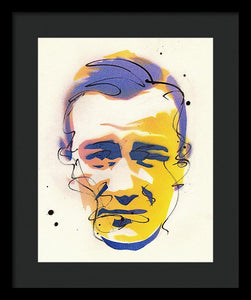Portrait Of John Wayne - Framed Print