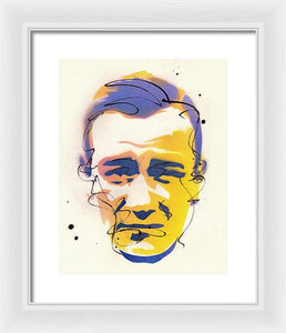 Portrait Of John Wayne - Framed Print