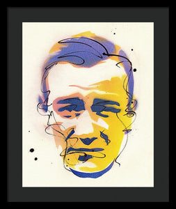 Portrait Of John Wayne - Framed Print