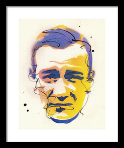 Portrait Of John Wayne - Framed Print