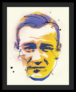 Portrait Of John Wayne - Framed Print