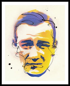 Portrait Of John Wayne - Framed Print