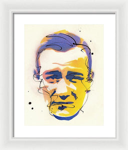 Portrait Of John Wayne - Framed Print
