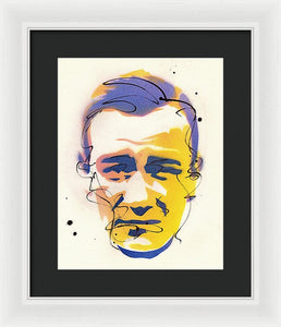 Portrait Of John Wayne - Framed Print