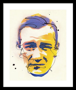 Portrait Of John Wayne - Framed Print