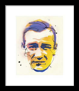 Portrait Of John Wayne - Framed Print