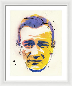 Portrait Of John Wayne - Framed Print