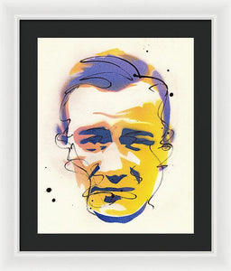 Portrait Of John Wayne - Framed Print