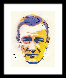 Portrait Of John Wayne - Framed Print