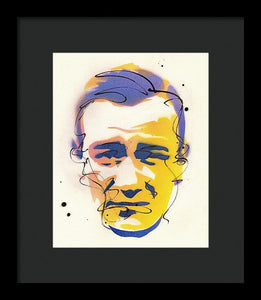 Portrait Of John Wayne - Framed Print
