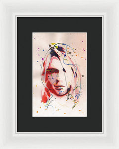 Portrait Of Kurt Cobain - Framed Print