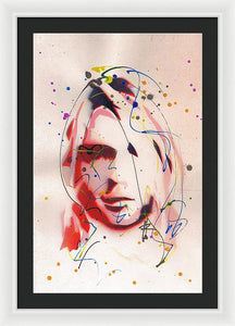 Portrait Of Kurt Cobain - Framed Print