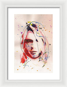Portrait Of Kurt Cobain - Framed Print
