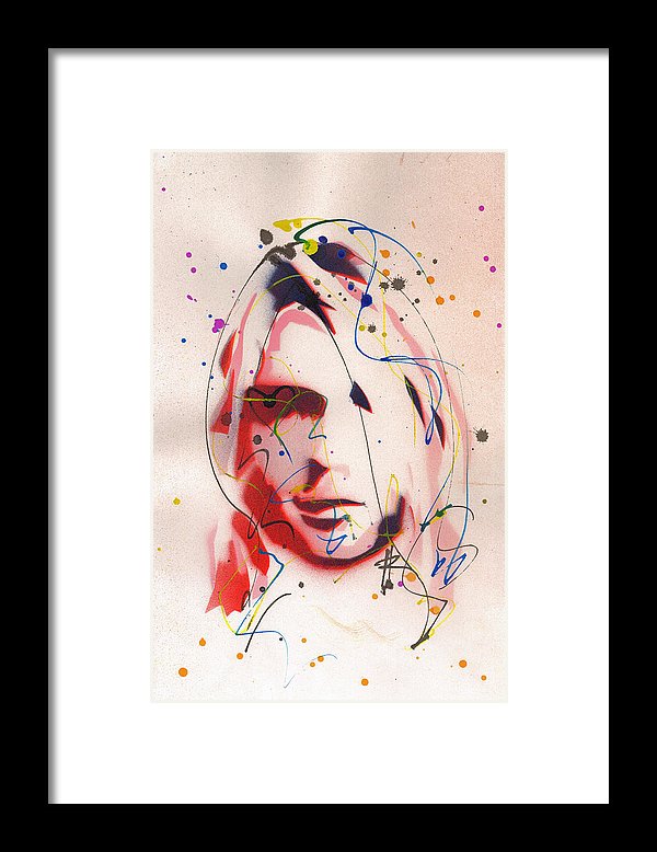 Portrait Of Kurt Cobain - Framed Print