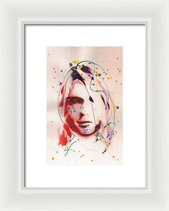 Portrait Of Kurt Cobain - Framed Print