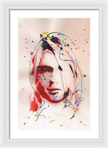 Portrait Of Kurt Cobain - Framed Print