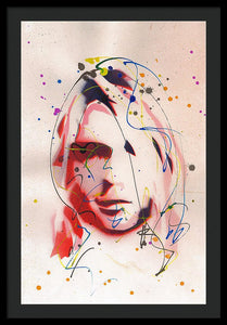 Portrait Of Kurt Cobain - Framed Print