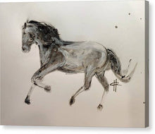 Load image into Gallery viewer, Unbridled -Ink Sketch of a Horse on Canvas by Ryan Hopkins