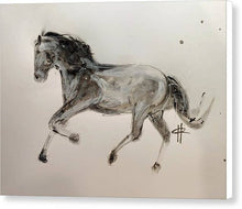 Load image into Gallery viewer, Unbridled -Ink Sketch of a Horse on Canvas by Ryan Hopkins