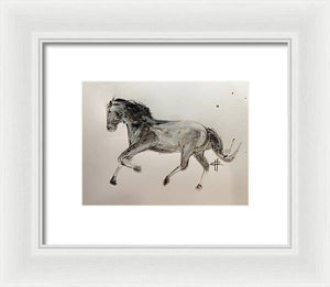 Unbridled - Framed Ink Sketch Horse Print by Ryan Hopkins