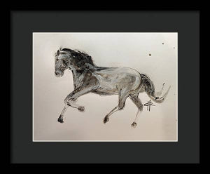 Unbridled - Framed Ink Sketch Horse Print by Ryan Hopkins